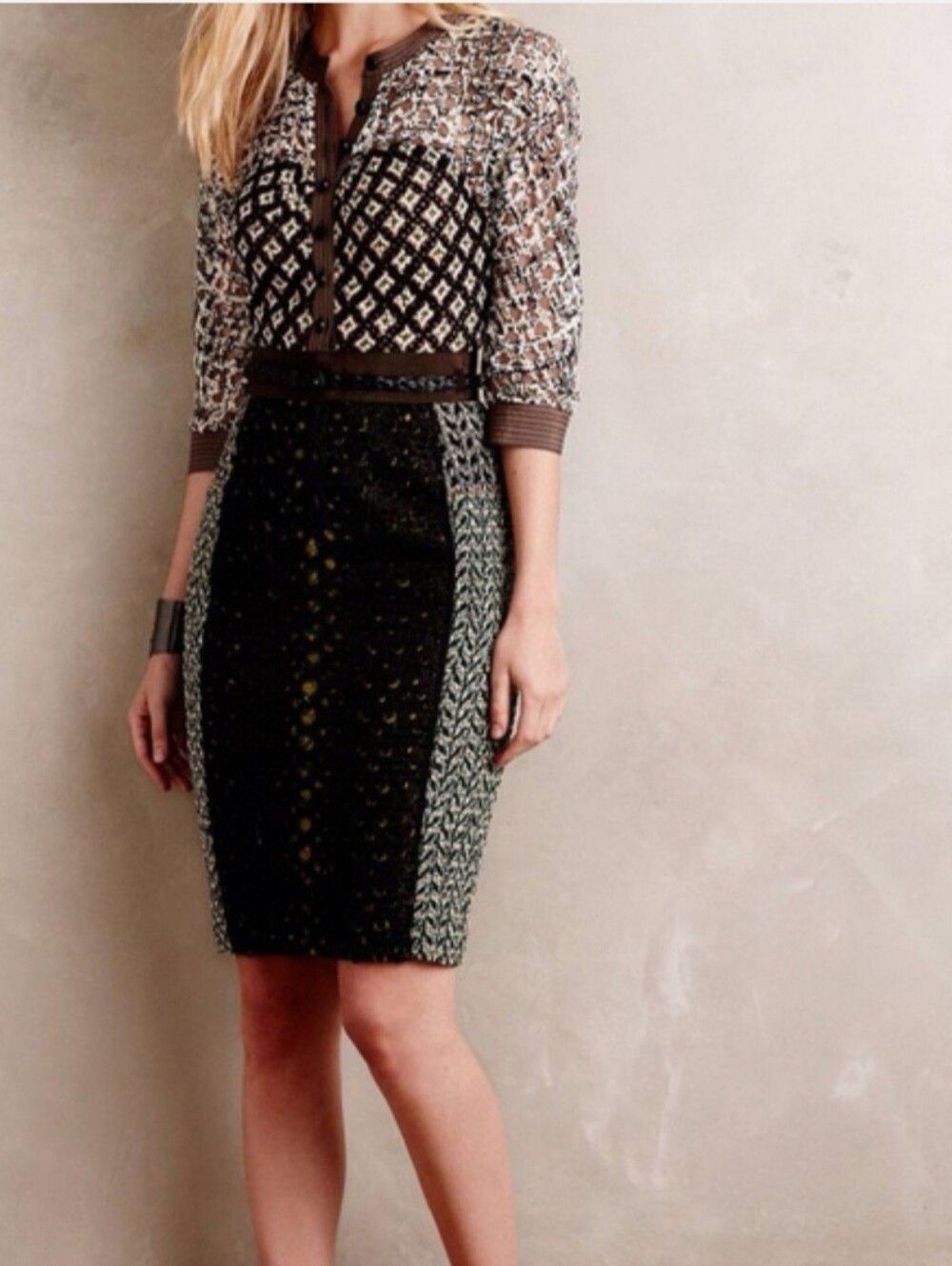 Byron Lars Beguile Melodist Lasercut Dress Size 8 EUC